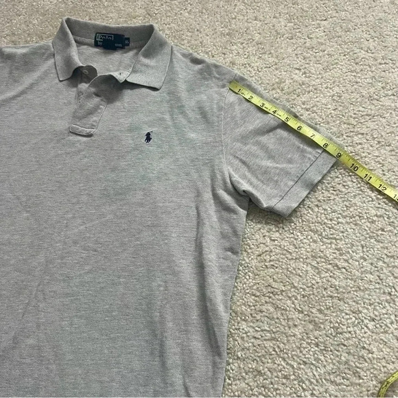 Polo By Ralph Lauren Men’s Cotton Gray Polo Shirt Short Sleeve Size XL Collared - Picture 7 of 13